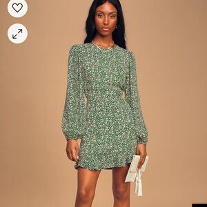 Dark green lulus long sleeve dress